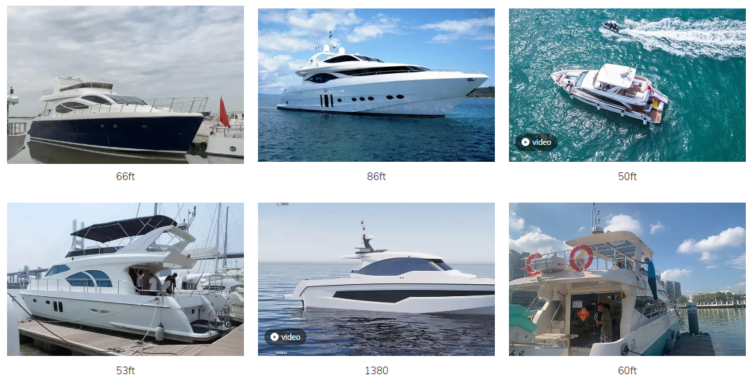 Divers modèles de yachts